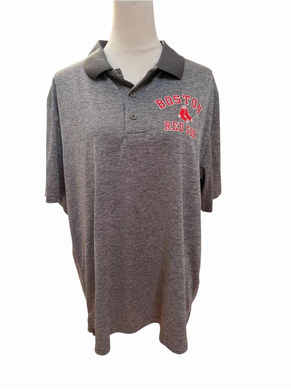 Boston Red Sox Gray MLB Men’s XL Polo with Logo Golf Shirt